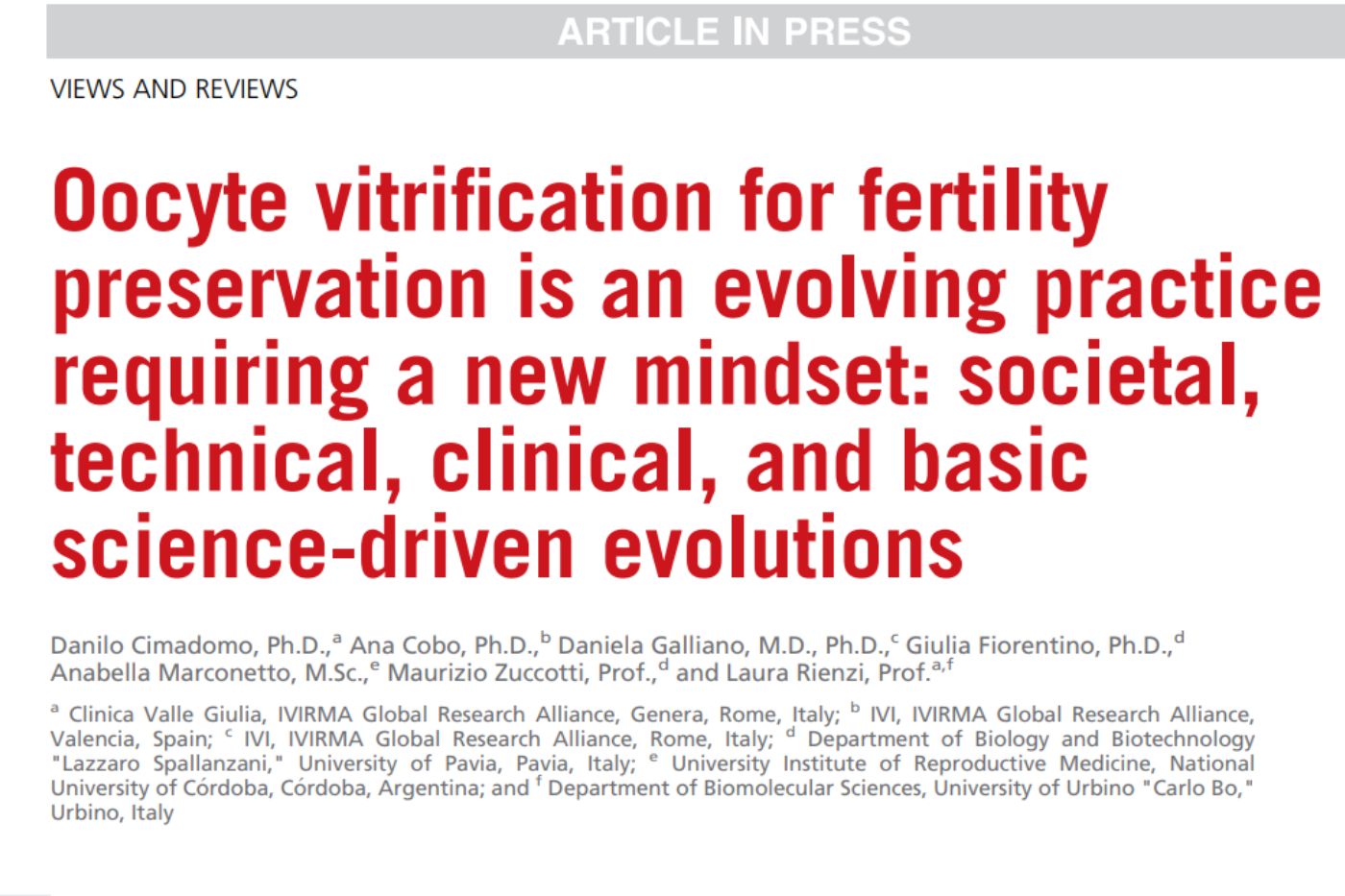 Oocyte-vitrification